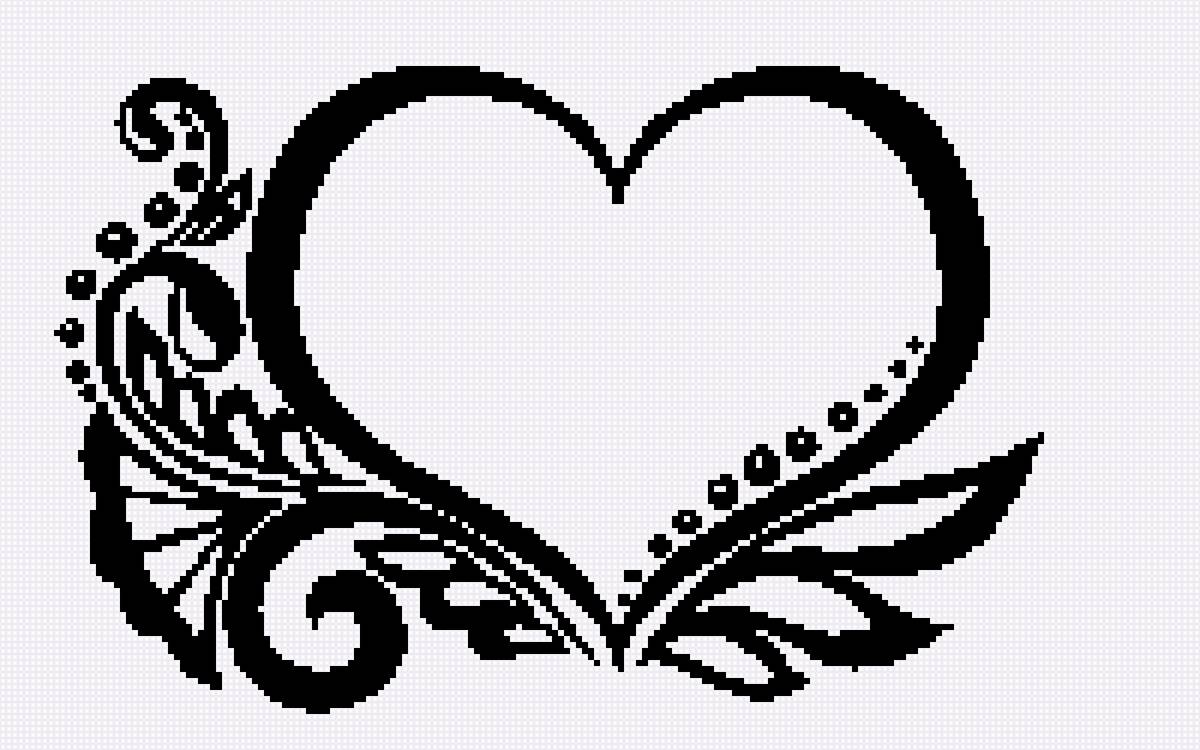 Черно-белое сердце - предпросмотр