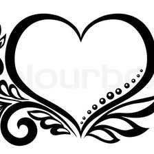 Схема вышивки «Черно-белое сердце»