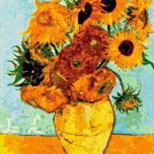 Схема вышивки «подсолнухи ван гога»