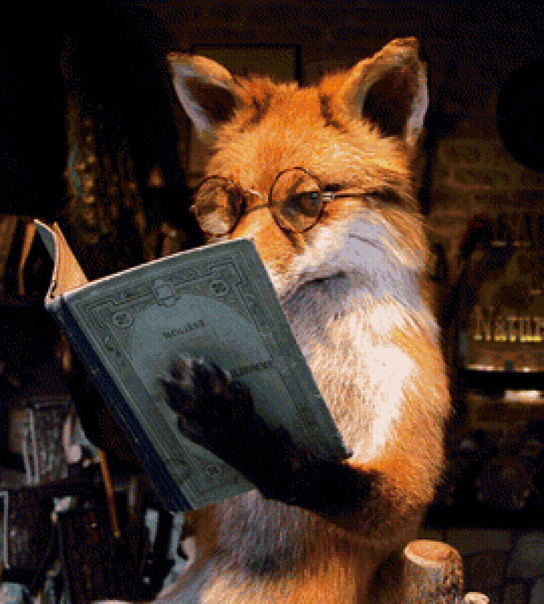 Reading fox. Великолепный Мистер Фокс. Лиса в очках. Мудрый Лис. Книги про Лис.