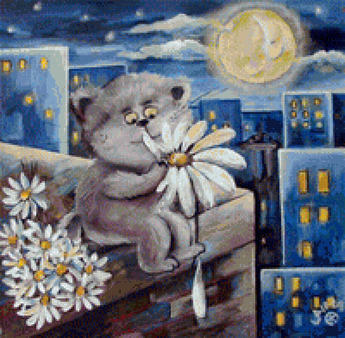 мечта - ночь, город, кот - предпросмотр