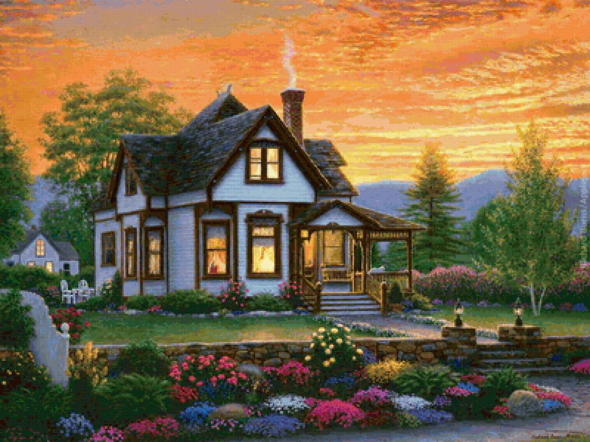 домик,утопающий в цветах - домики - предпросмотр