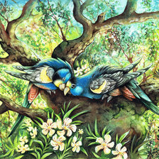 Схема вышивки «птички»