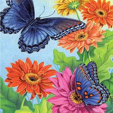 Оригинал схемы вышивки «Бабочки» (№1370380)
