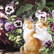 Схема вышивки «котики»