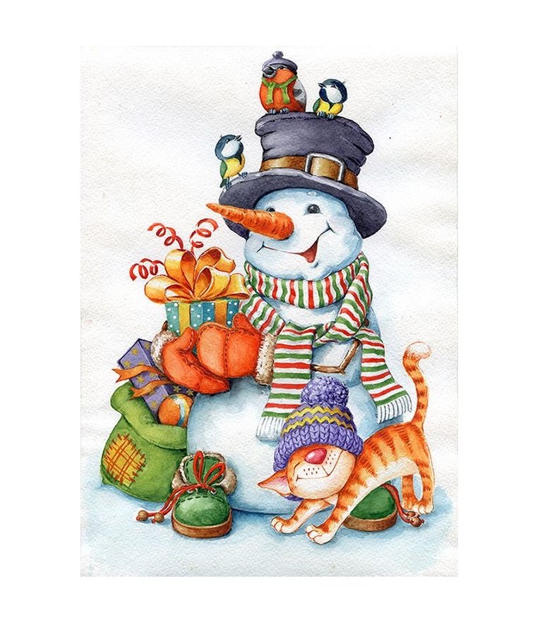 Схема вышивки "веселый снеговик" (№ 1371065) .