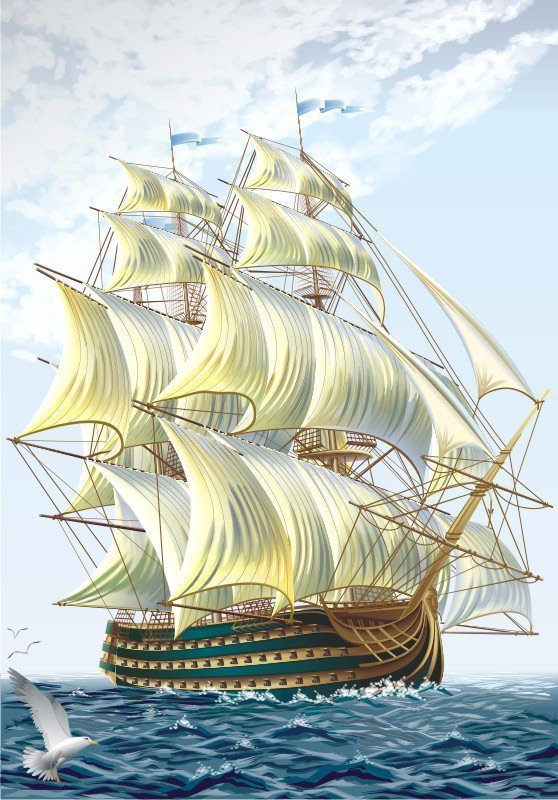 парусник - море, парусник - оригинал