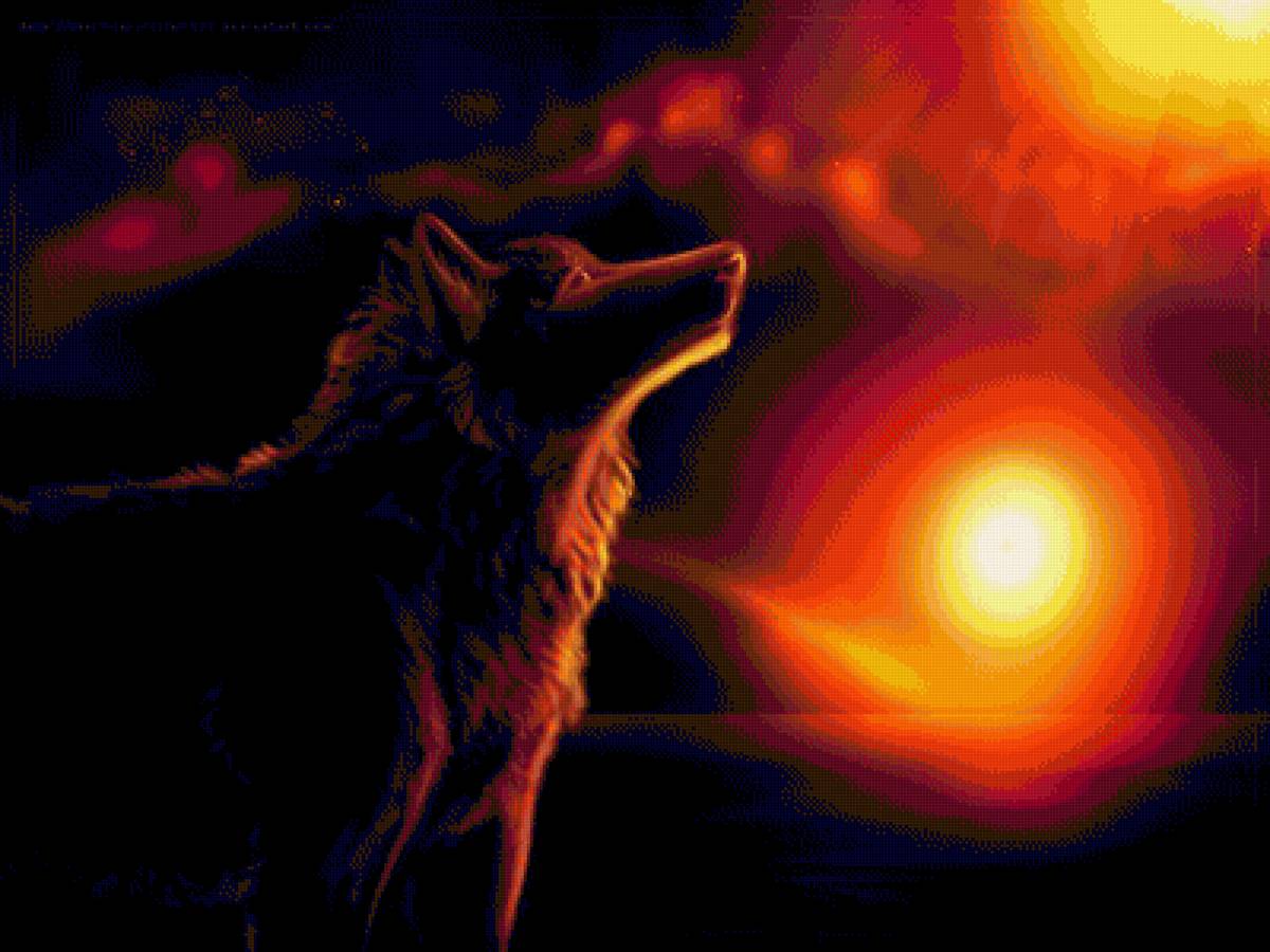 Пожар - животные, волки - предпросмотр