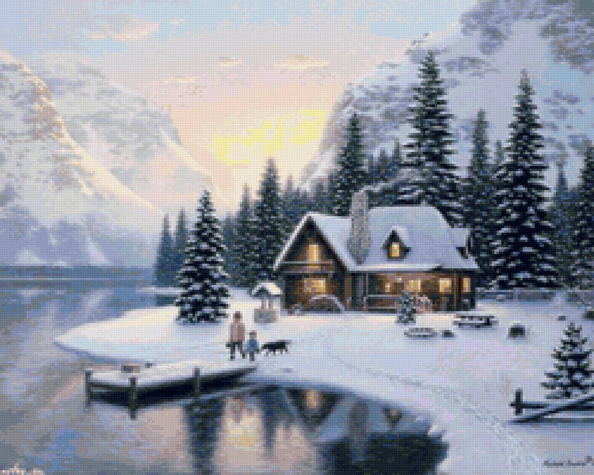 зимний дом 5 - рождество, зима, снег - предпросмотр