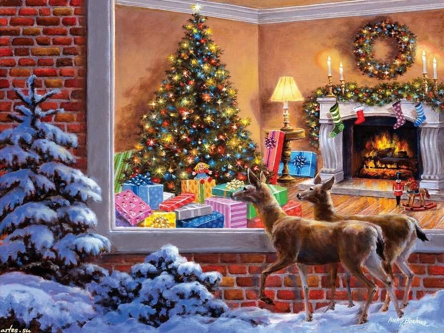 зимний дом 7 - снег, рождество, зима - оригинал