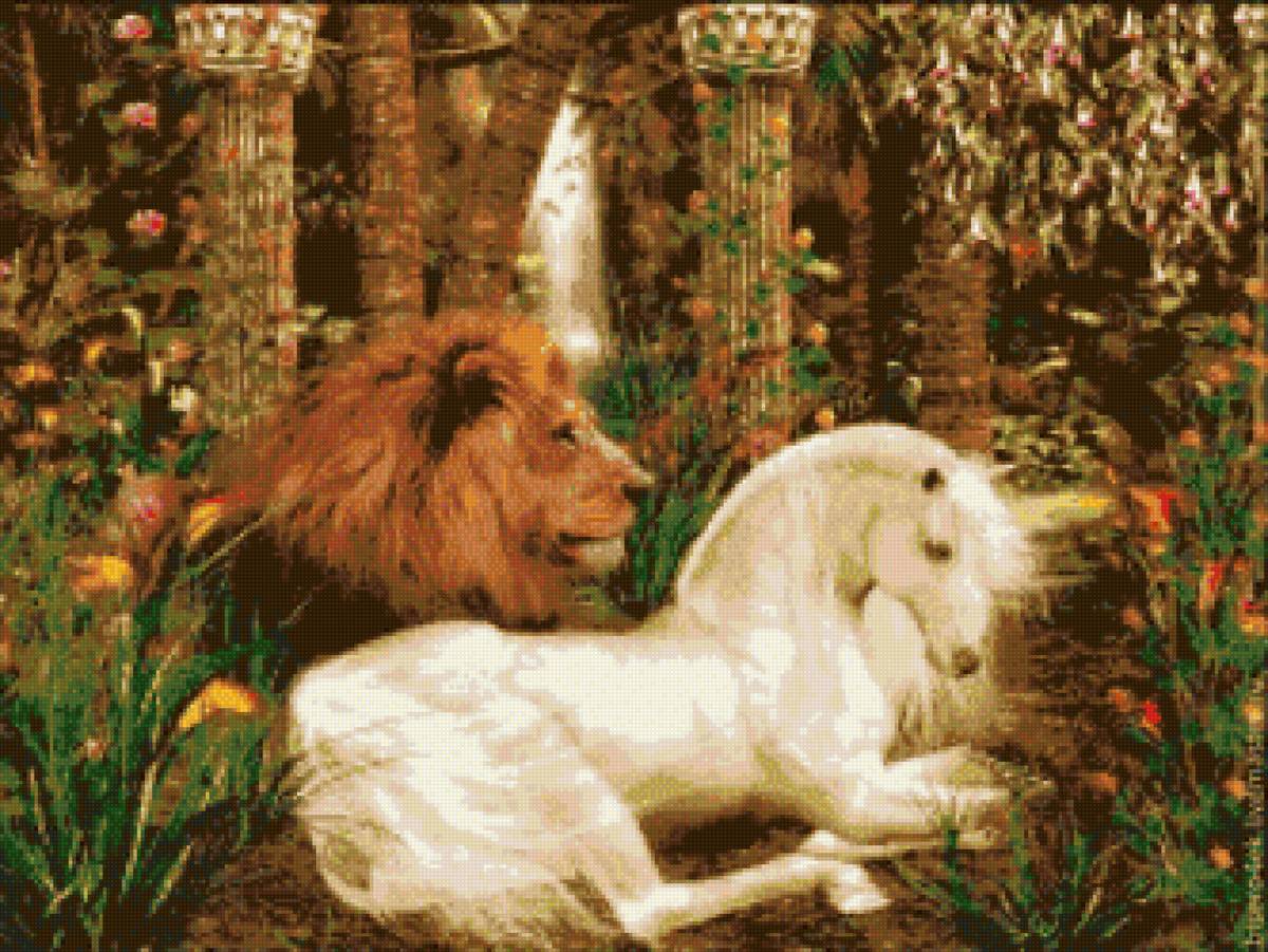 лев и лошадь - лев и лошадь - предпросмотр