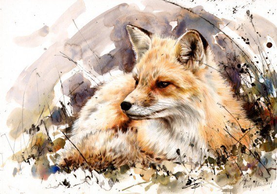 Королева лиса - осень, лиса - оригинал