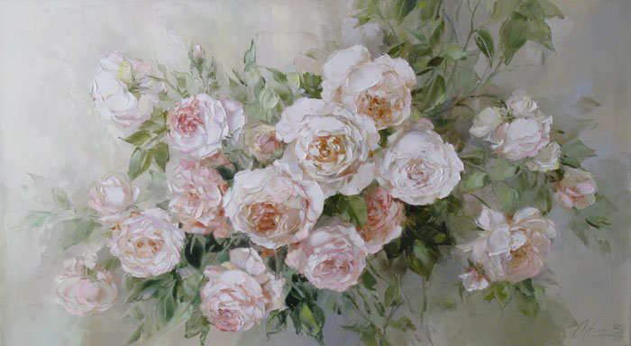 Розы Оксаны Кравченко - цветы, живопись, картина, розы, оксана кравченко - оригинал