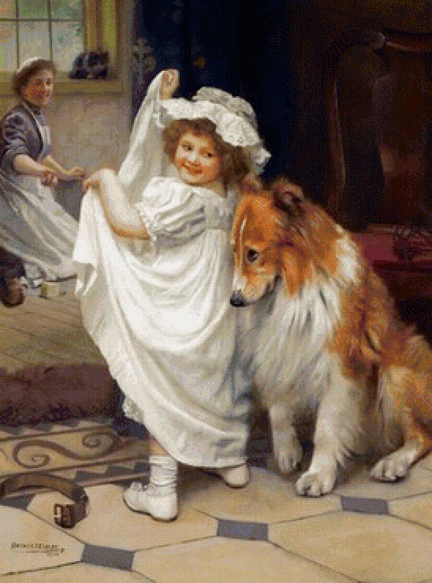 Модница - ребенок, собака, девочка - предпросмотр