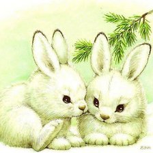 Схема вышивки «Зайчики»