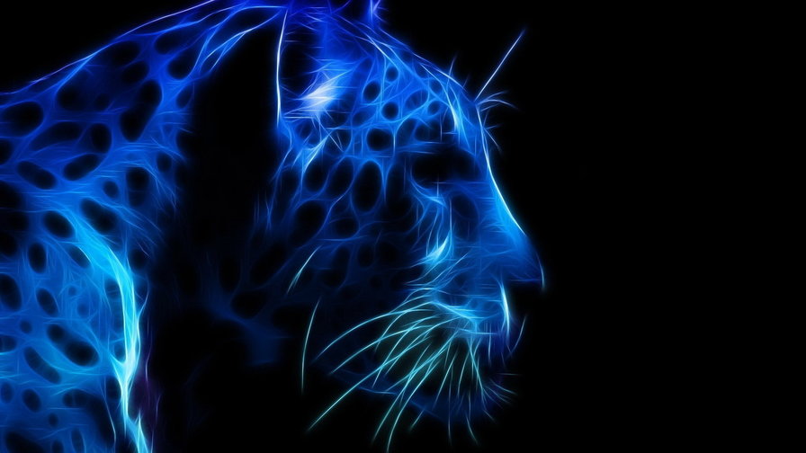 леопард - неон, природа, животные - оригинал