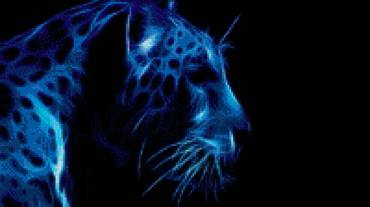 леопард - животные, неон, природа - предпросмотр