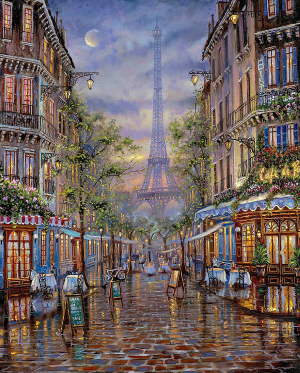 париж:как много в этом слове... - живопись, пейзаж, город, улица - оригинал