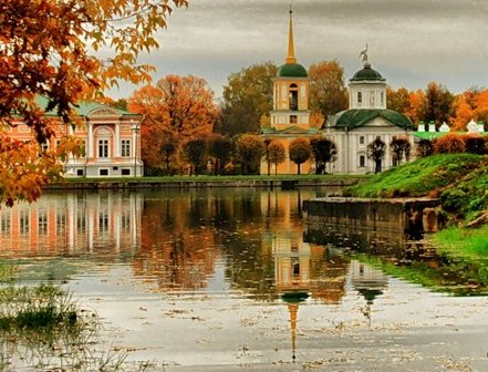петергоф - отражения, вода, пейзажи, осень, парки - оригинал