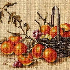 Схема вышивки «персики в корзине»