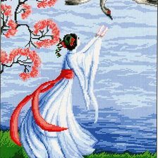 Схема вышивки «гейша»