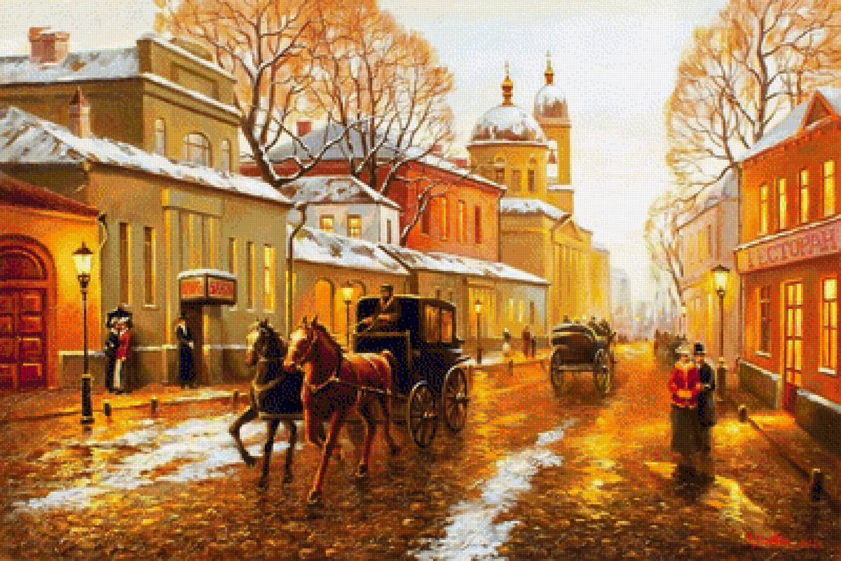 провинциальная улочка - картина, улица, пейзаж, живопись - предпросмотр