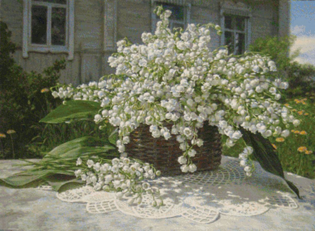 Худ. Калиновская Е. - цветы, пейзаж, ландыши - предпросмотр