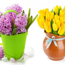 Схема вышивки «Тюльпаны и гиацинты»