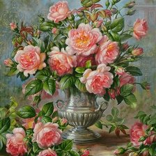 Схема вышивки «Rose in vase»