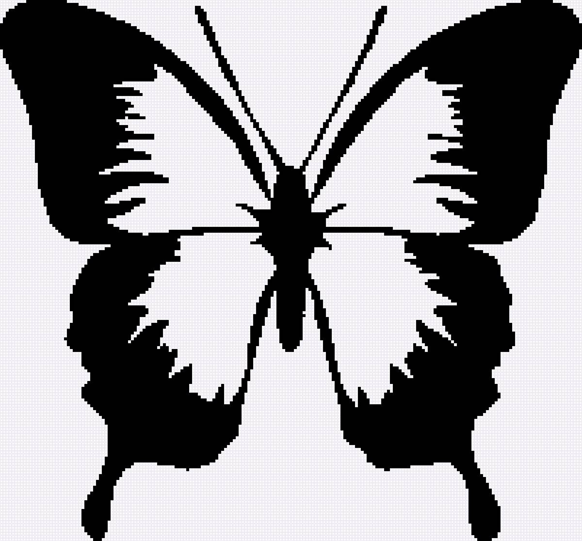 бабочка - бабочка, монохром - предпросмотр