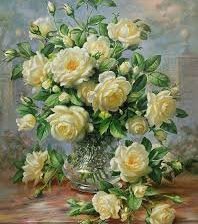 Оригинал схемы вышивки «White rose in vase» (№1382133)