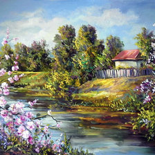 Схема вышивки «В деревне»