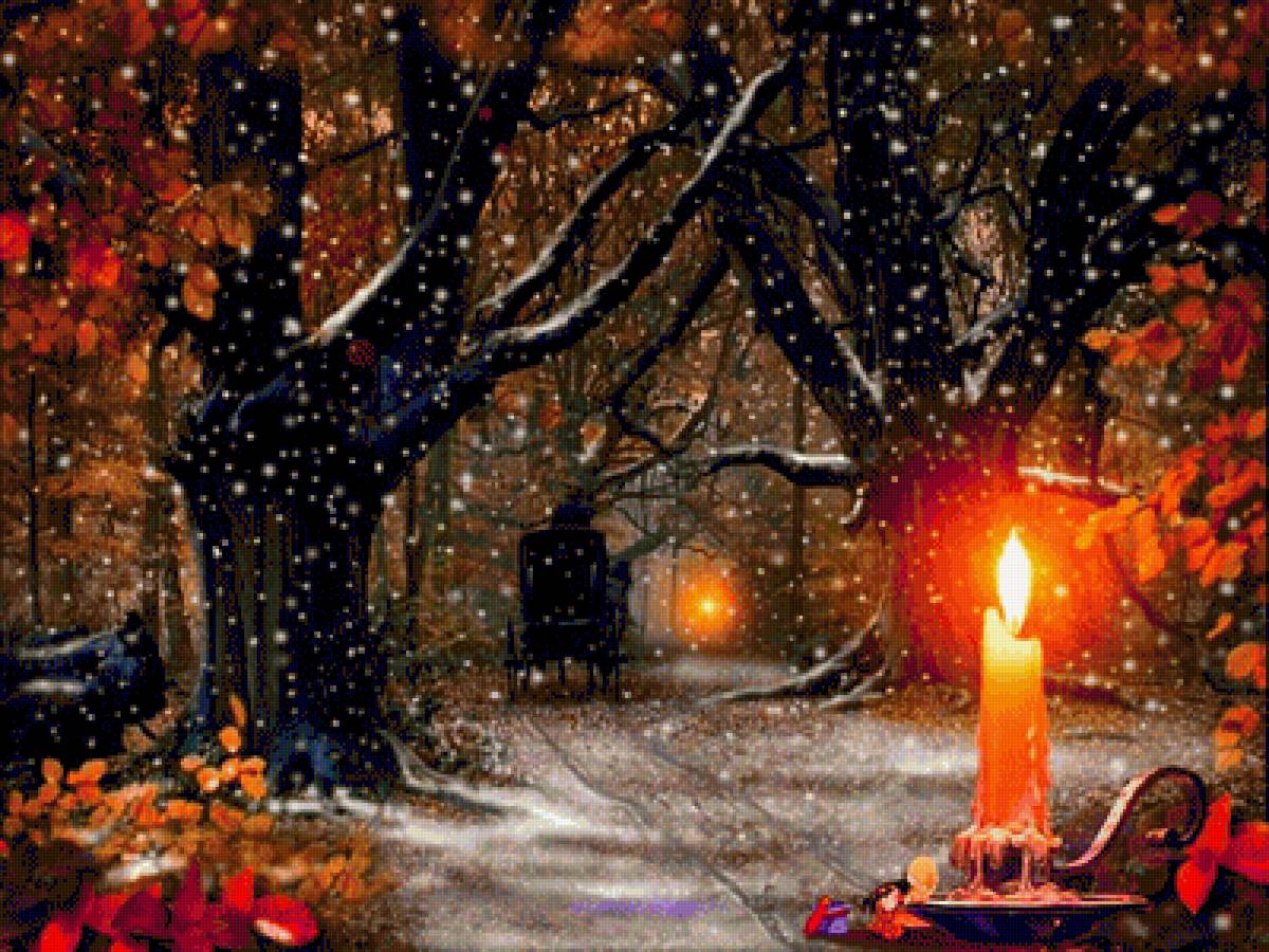 первый снег - природа, зима, пейзаж, осень - предпросмотр