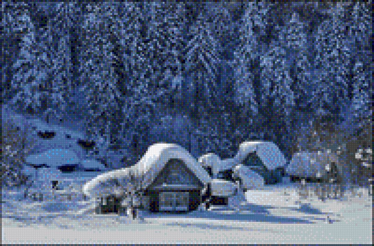 зимняя избушка - зима, изба - предпросмотр