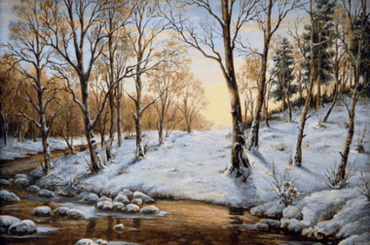 Весеннее пробуждение - пейзаж, вода, природа, снег - предпросмотр