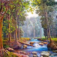 ручей в лесу