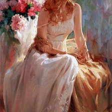 Схема вышивки «Девушка»