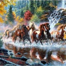 Схема вышивки «Лошади»