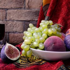 Схема вышивки «натюрморт "инжир с виноградом"»