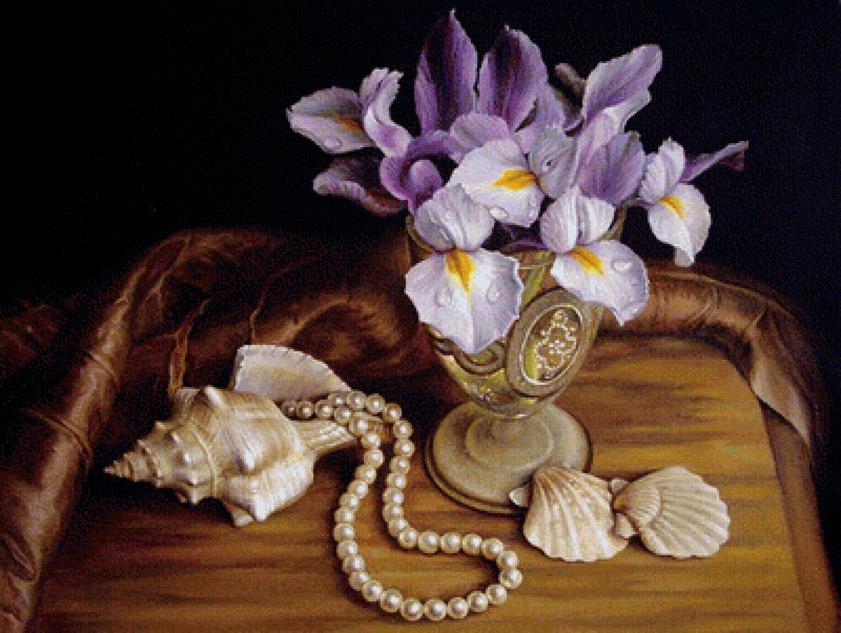 натюрморт - море, ракушки, жемчуг, натюрморт - предпросмотр