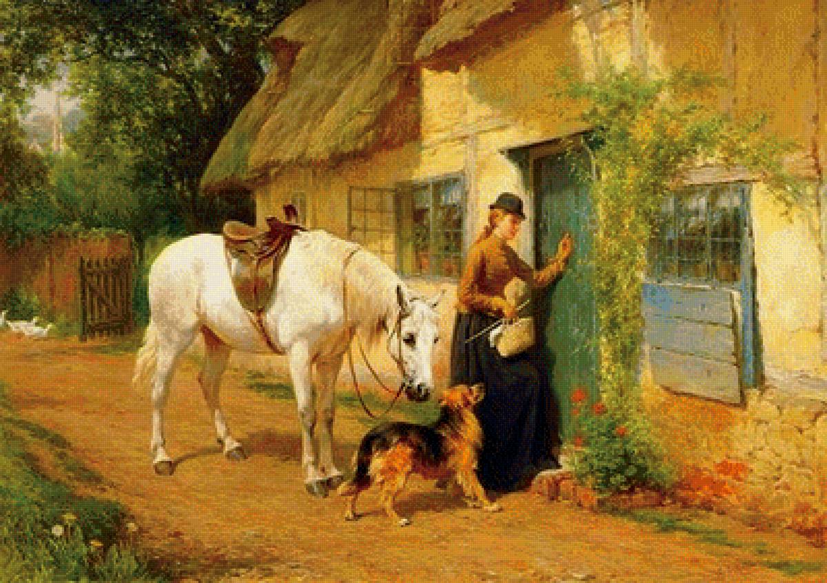 в гости - живопись, пейзаж, картина - предпросмотр