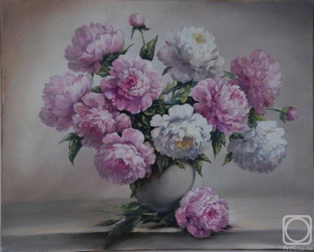 нежные пионы - пионы, букет, натюрморт, цветы - предпросмотр