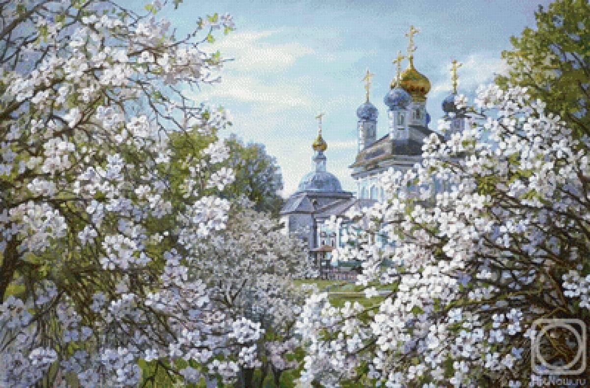 Храм - живопись, храм, природа - предпросмотр