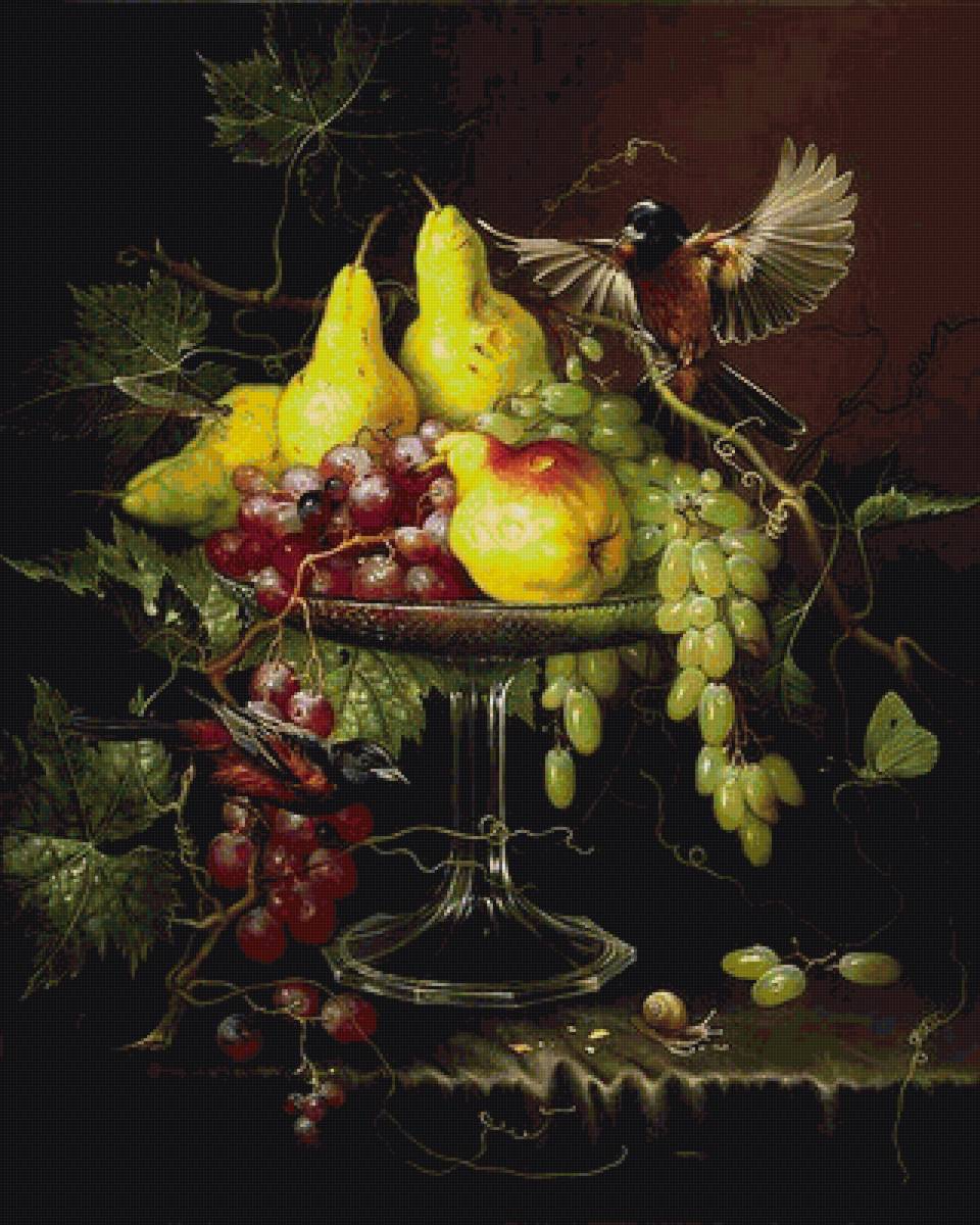 натюрморт с виноградом - фрукты, натюрморт, виноград, ягоды - предпросмотр