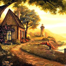 Схема вышивки «дорога к маяку»