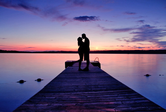 Закат - закат, пара, силуэты, омбре, любовь, туняпродакш - оригинал