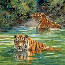 Схема вышивки «тигры»