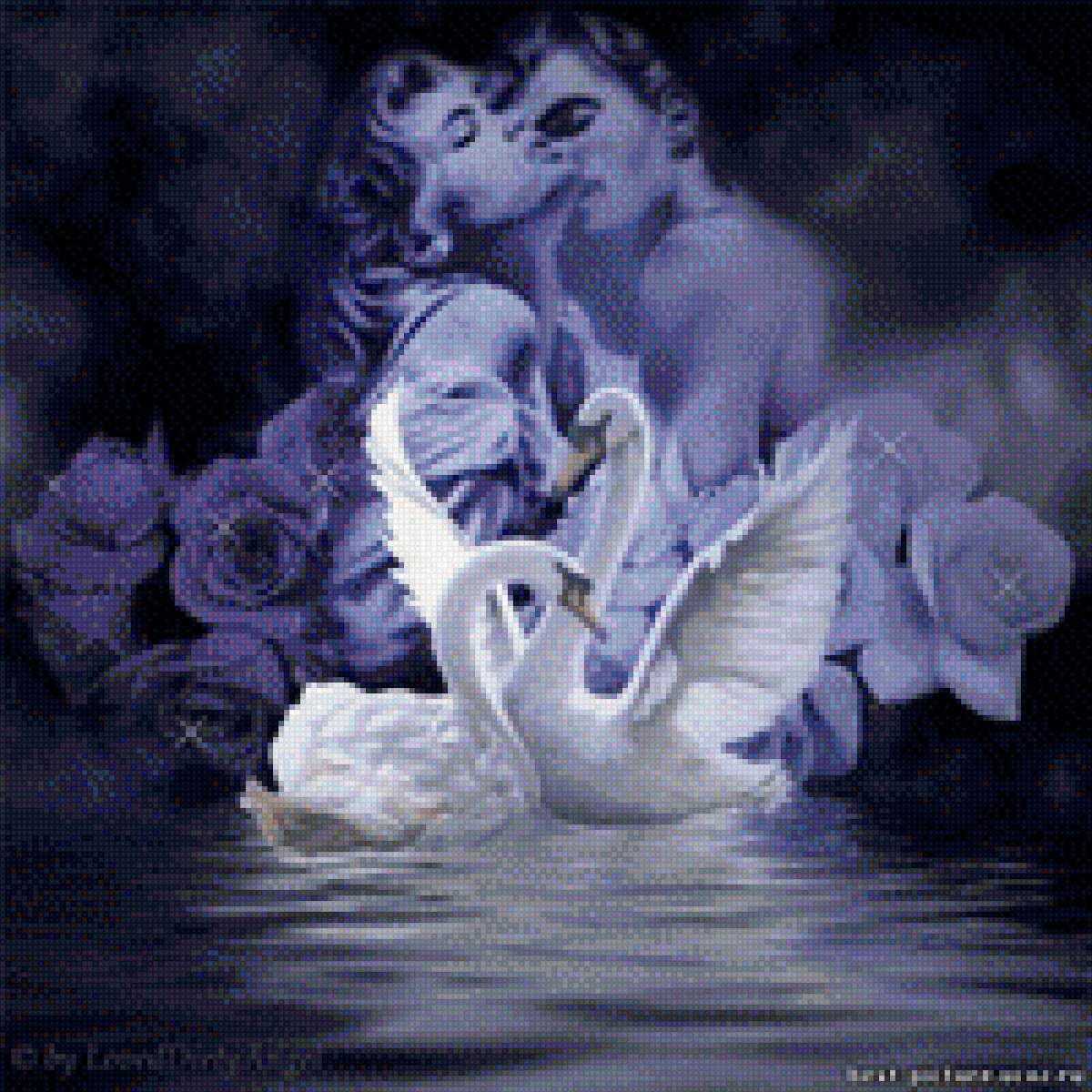 ВЕЧНАЯ ЛЮБОВЬ - люди, птицы, пара, лебеди, любовь - предпросмотр