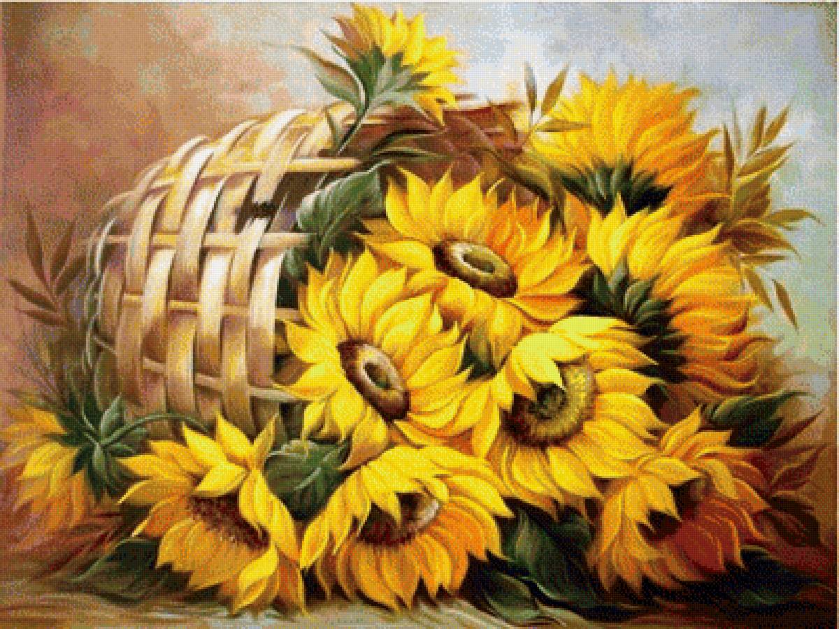 Подсолнухи - цветы, подсолнухи - предпросмотр