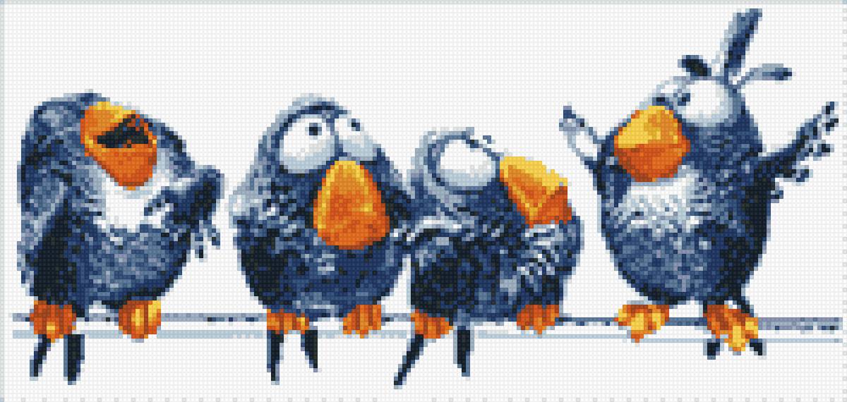 на проводе - птички - предпросмотр